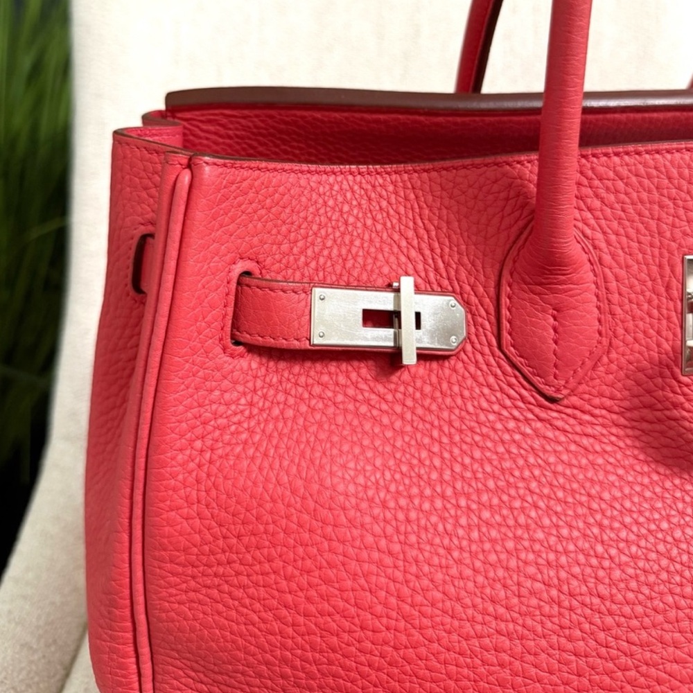 HERMES Birkin 35 bag pink leather authentic silver hardware tote - Picture 3 of 16